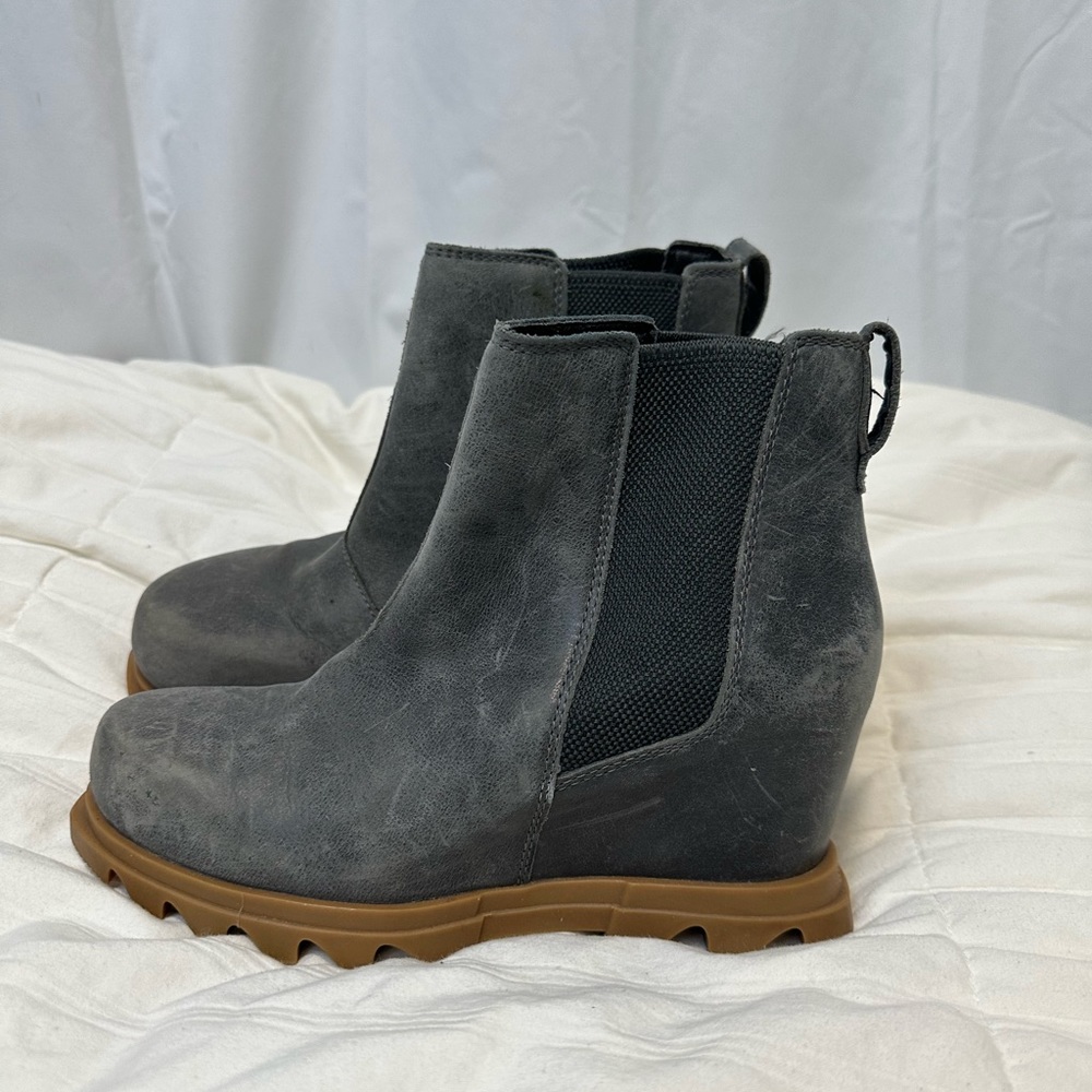 Sorel Wedge Boot Grey Leather Size 7